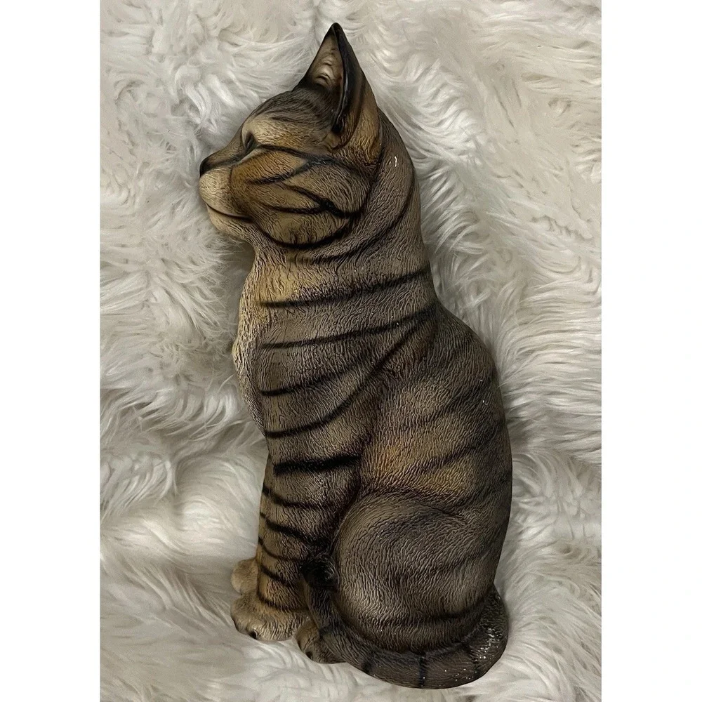 Vintage Harvey Knox Cat Statue‎ Figurine Gray Tabby Numbered Japan 12